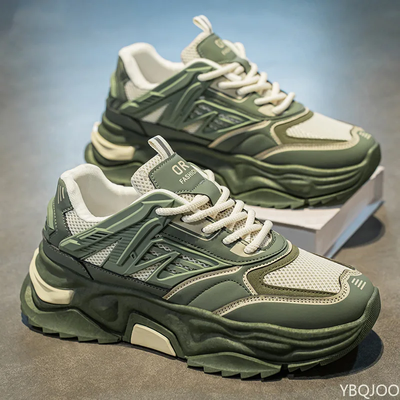 Nova primavera outono minimalista anti deslizamento sapatos de sola grossa casual confortável sapatos masculinos moda versátil tênis