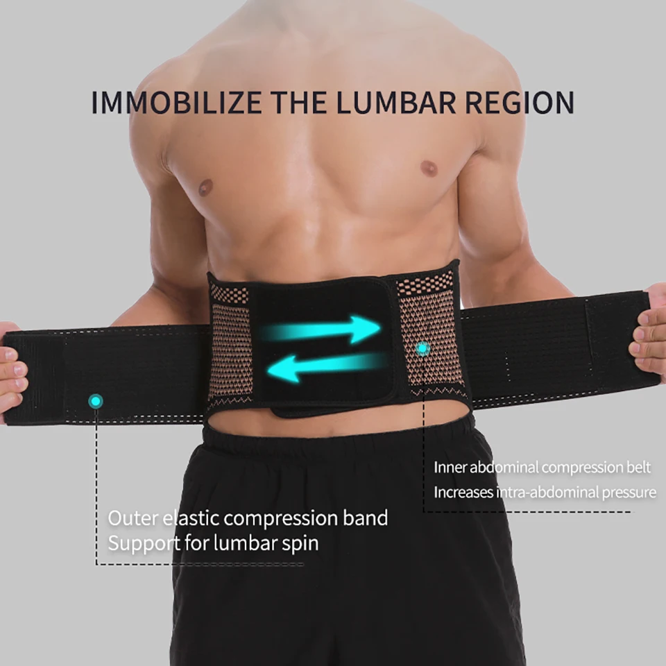 Adjustable Copper Waist Brace Relief Lumbar Waist Support Compression Belt Fitness Waist Trainer Girdle Pain Men Women Unisex