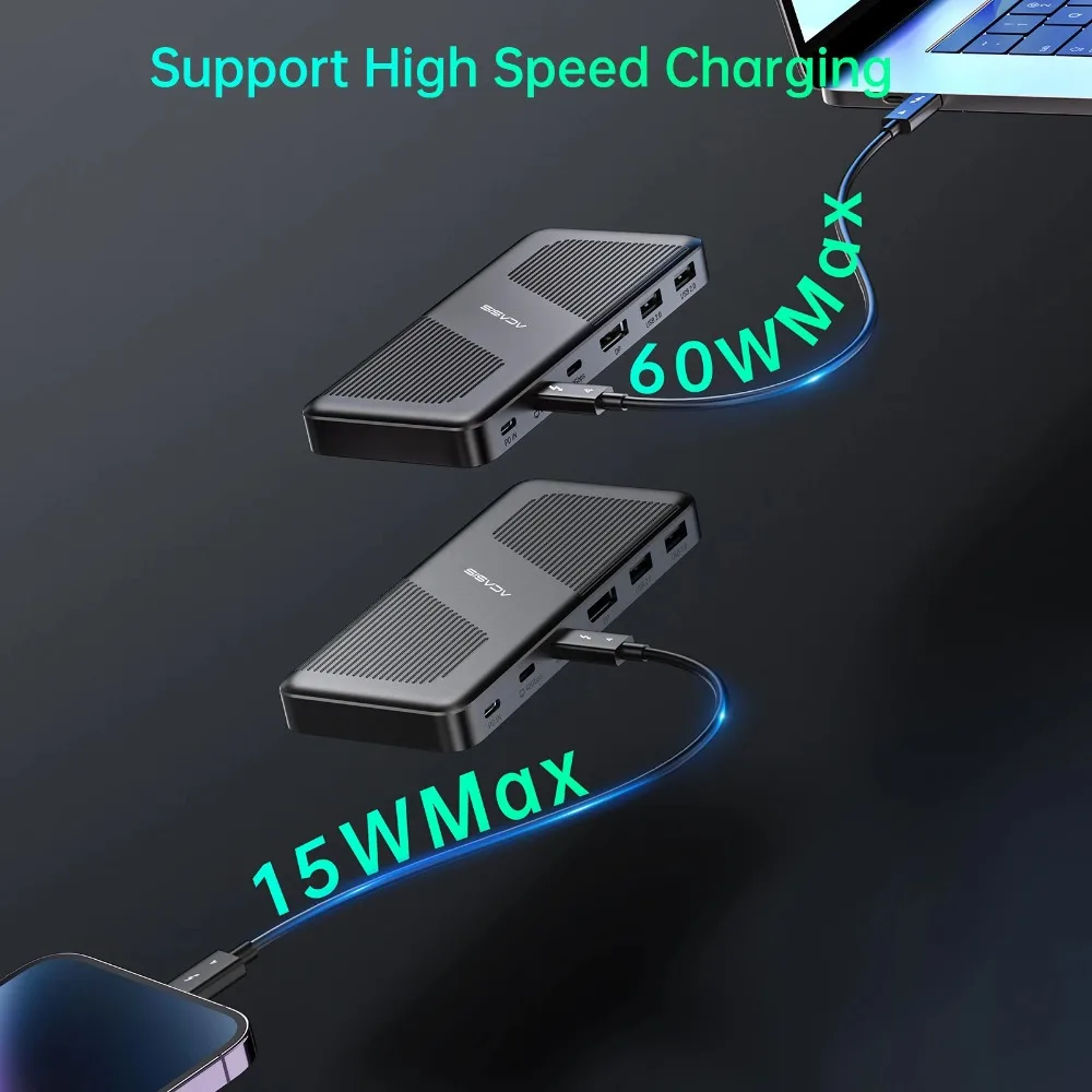 Imagem -05 - Acasis-docking Station Usb c Dock Tipo-c Expansor para Macbook Pro pc Laptop 11 em 40gbps 8k @ 60hz