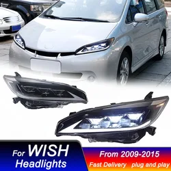 Faros LED delanteros para coche, lámpara de señal dinámica DRL, estilo lexus, 2009-2015 para Toyota WISH, actualización