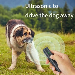 Ultrasonic Dog Repeller USB Rechargeable Dog Drive Device Portable Dog Trainer Anti Barking Device with LED Indicator Lanyard