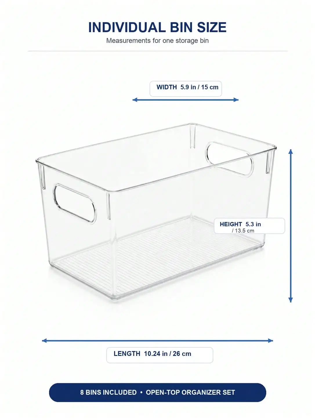 8-Pack Clear Storage Bins with Handles, Open-Top Organizer Set for Craft Room, Sewing Supplies and Hobby Storage