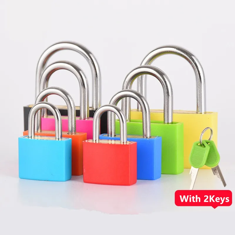 120Pcs 23/28/33/43mm Colorful Plastic Metal Padlock With 2Keys Cabinet Student Diary Travel Suitcase Backpack Zipper Lock