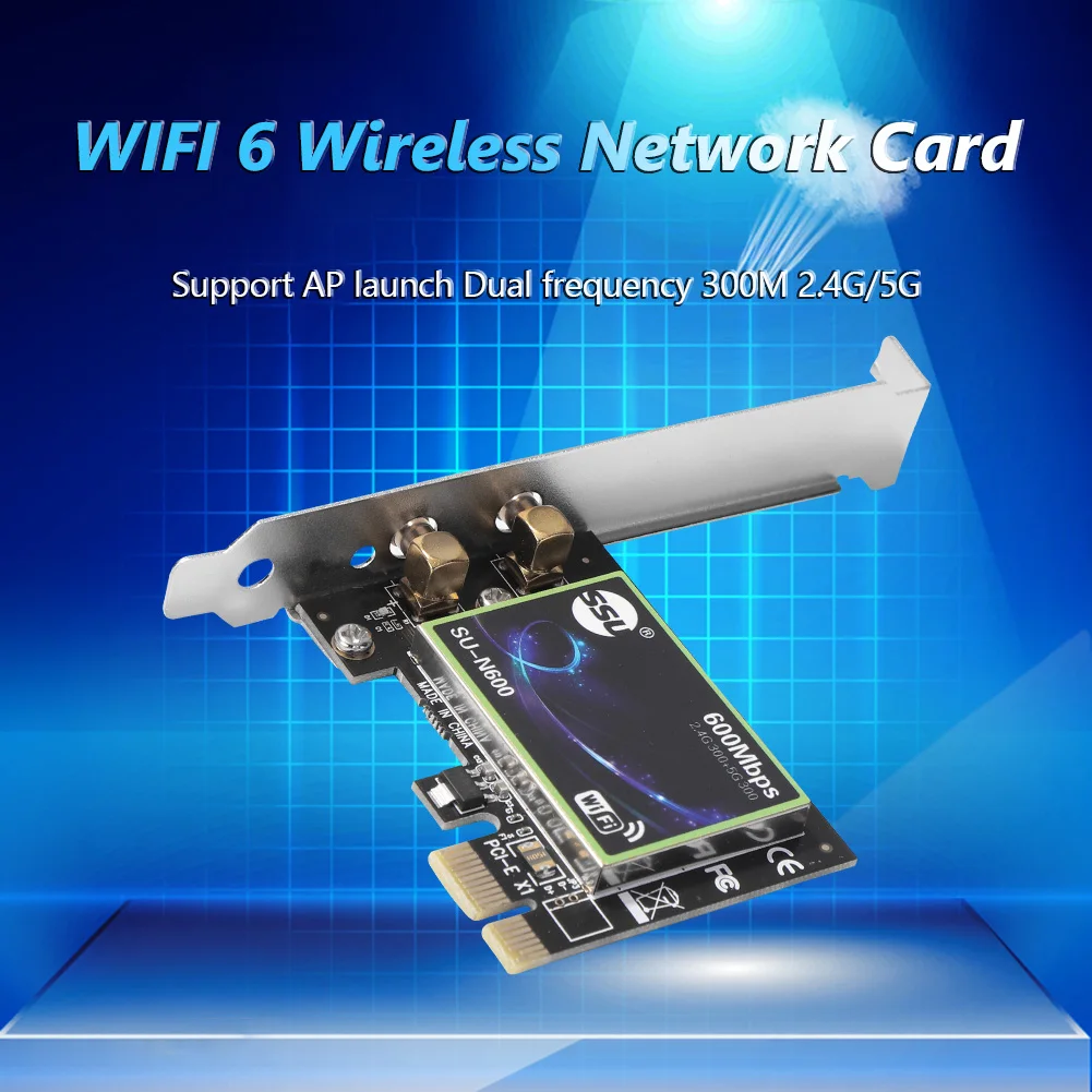 ثنائي النطاق PCI-E 1X بطاقة الشبكة اللاسلكية إيثرنت PCI Express Wi-Fi 6 محول
