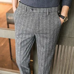 ICPANS Woolen Dress Trousers Men Thicken Business Formal Office Trousers Wool Mens Suit Pant 2020 New