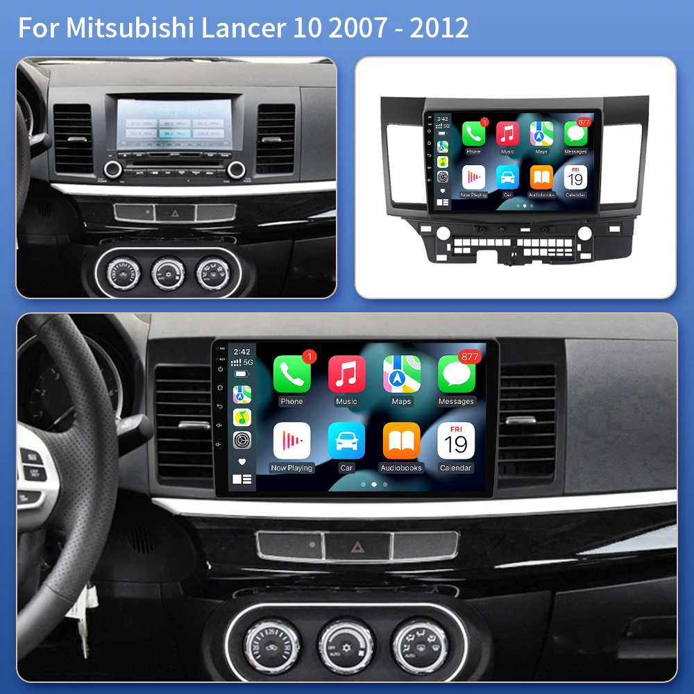 10 inch For MITSUBISHI LANCER 2007-2012 Car Radio Android 16 Multimedia BT Carplay Navigation 2K QLED Screen Mfkj