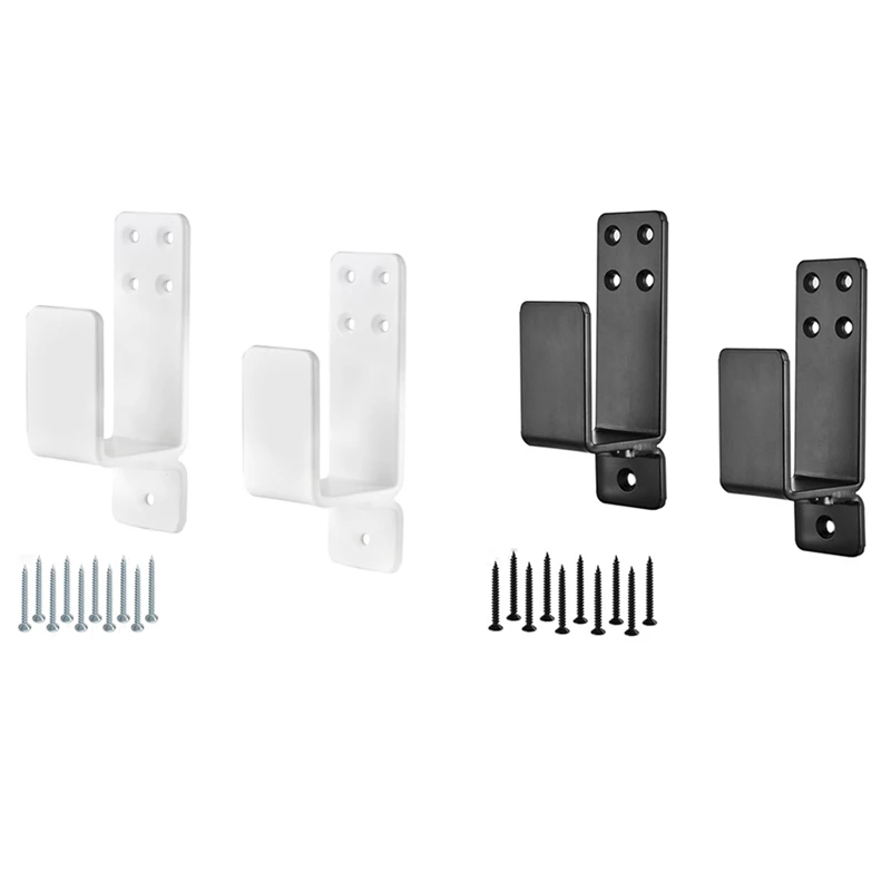 Soportes para Barricadas de Puerta 2x4, Resistentes y Mejorados, para Seguridad en el Hogar, Aptos para Madera 2x4, Accesorios Negros