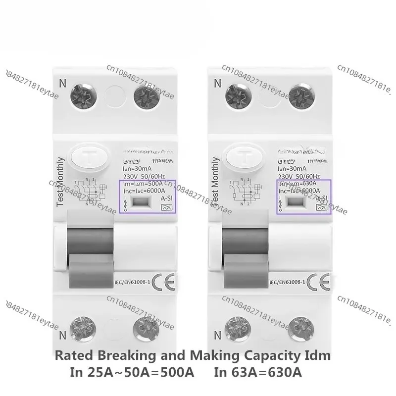 2Pole TypeA-SI Type RCD RCCB Electromagnetic Residual Current Device 40A 63A Super Immunity Leakage Circuit Breaker