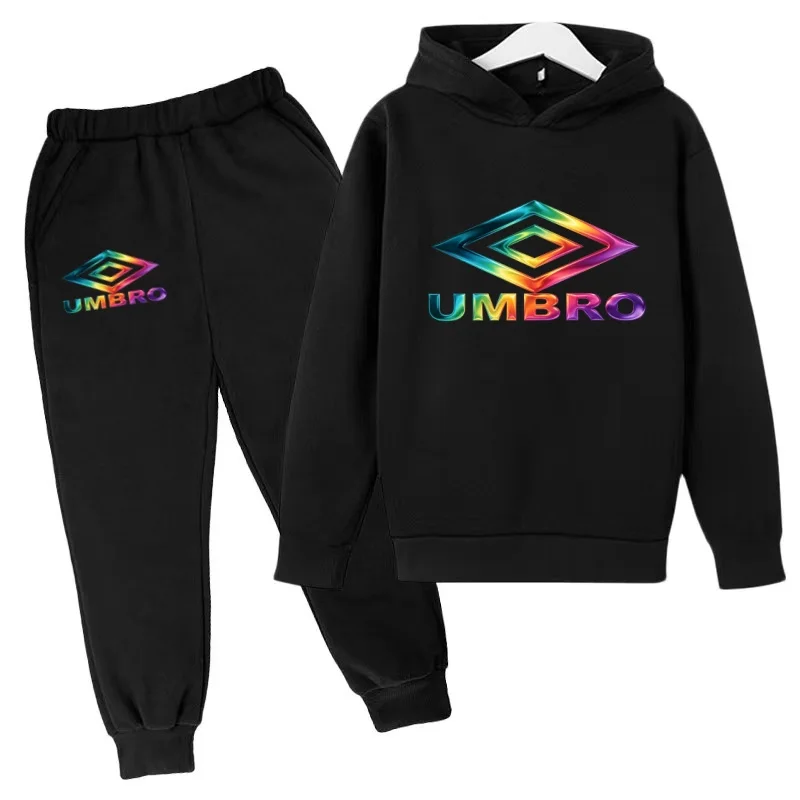 Kids Autumn Winter Clothing Letter Hoodie Top Pullover Boy Girls 3-12Yrs Coat Sweatshirt+Pants 2P Leisure Party Brand Sports Set