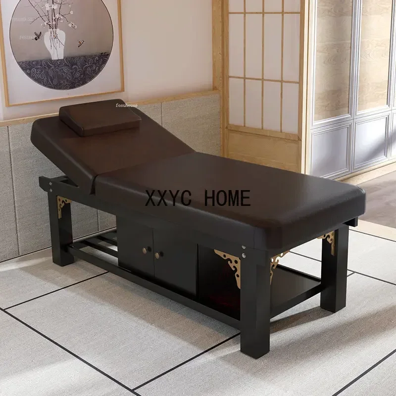 

European Solid Wood Massage Tables Beauty Special Multi-functional Moxibustion Therapy Bed with Hole Body Massage Beds C