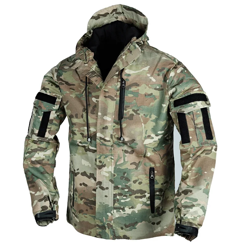 Men's Tactical Trench Coat Winter Waterproof Windproof Camouflage Jacket Outdoor Training Assault Military Coat Warm