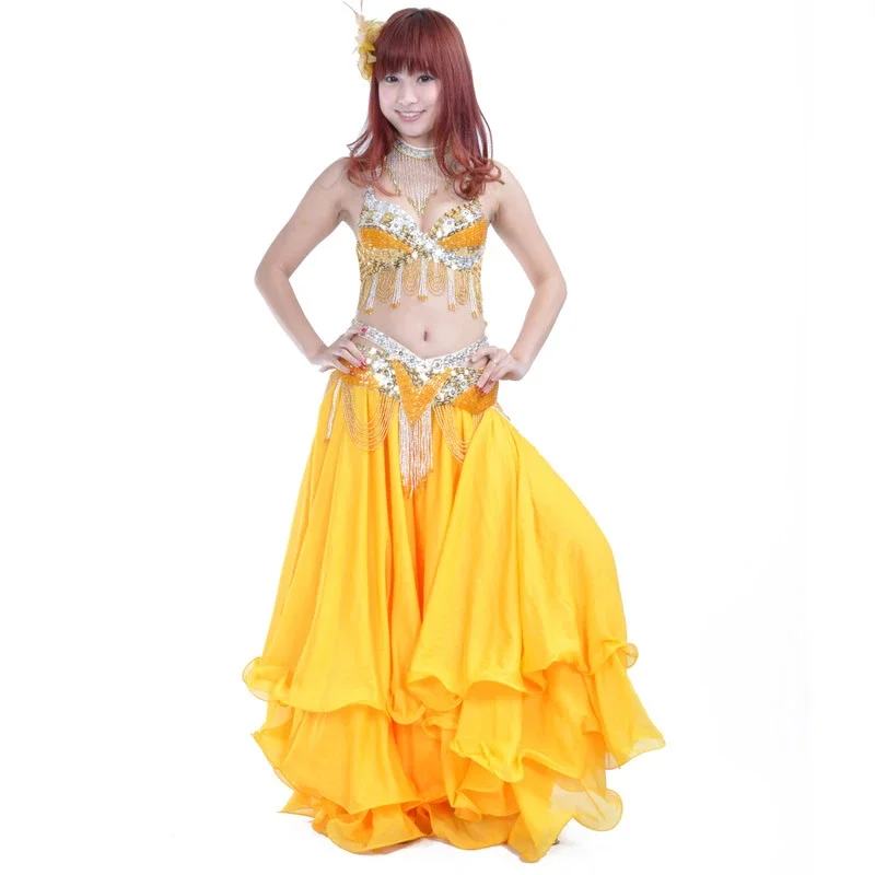 Nowy strój do tańca brzucha z 2018 roku, profesjonalny damski zestaw do tańca egipskiego, 2-częściowy.