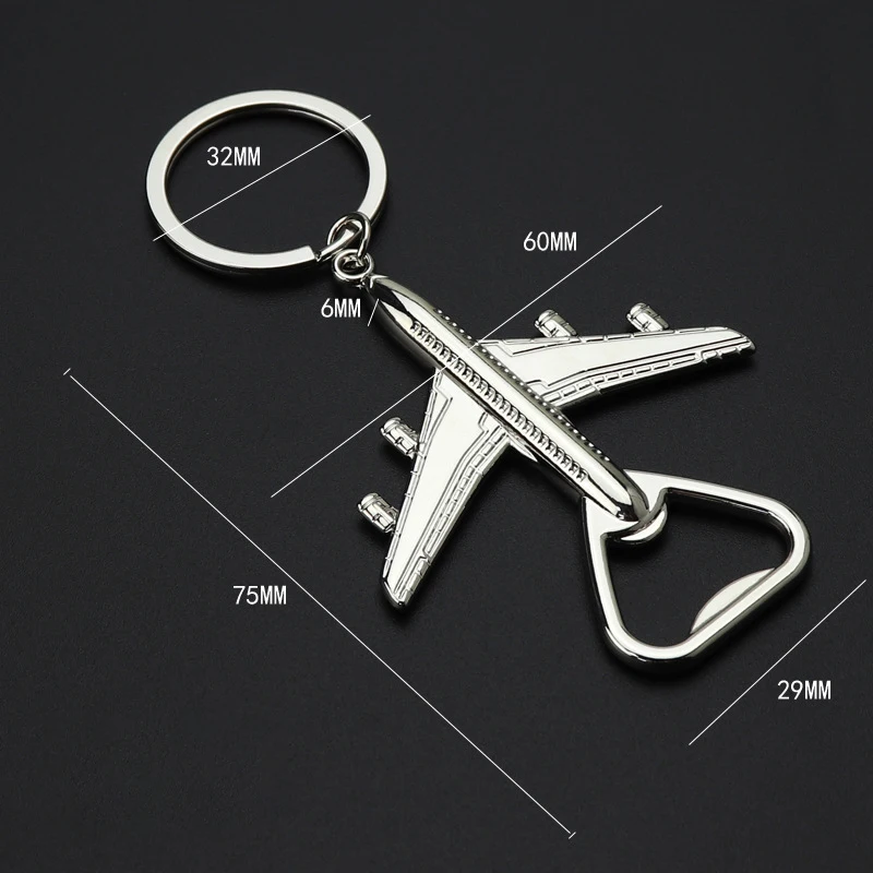 Kitchen Creative Metal Model Aircraft Airplane Pendant Car Key Ring Holder Keychain Bottle Opener Wedding Kitchen Accessories