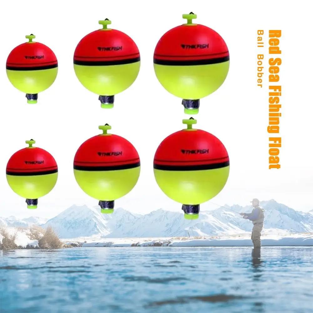 2025 25mm/40mm/50mm flutuador de pesca no mar vermelho equipamento de pesca bola vermelha bobber clássico tipo redondo eva espuma flutuador pesca marítima