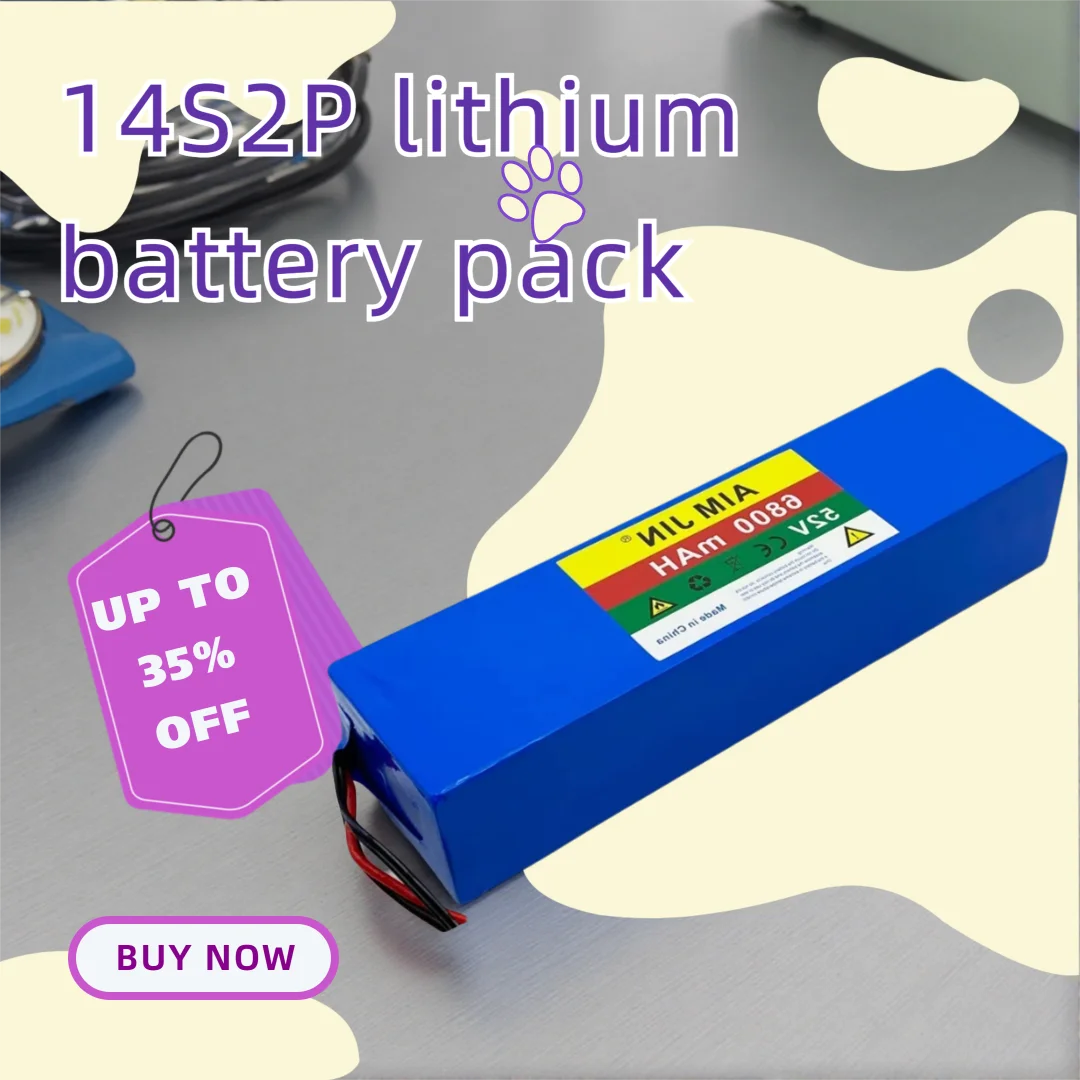 

52V 6800mAH 18650 Lithium ion 14S2P Battery Pack 1500W high-quality for Bicycle Scooter Motorcycle Built in BMS