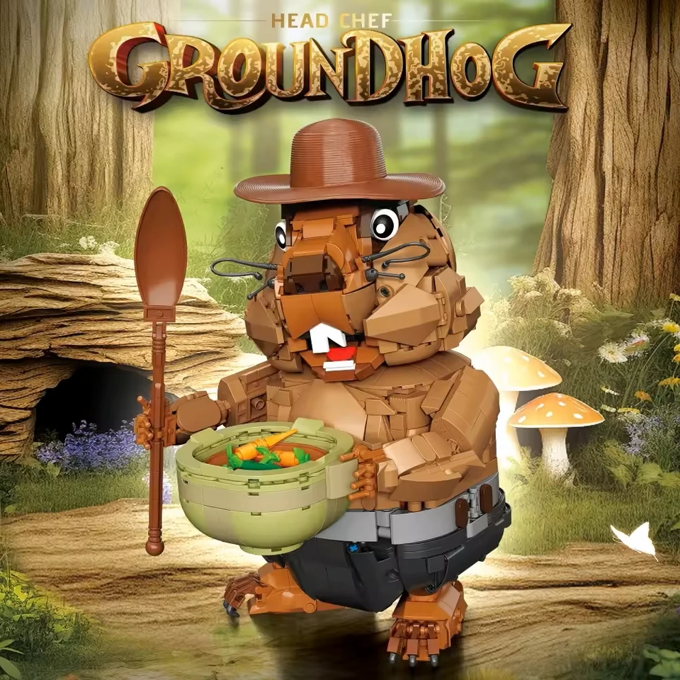 2026 novo criativo marmota blocos de construção conjunto modelo animal kit quebra-cabeça montagem educacional diy aniversário natal presentes do dia das bruxas