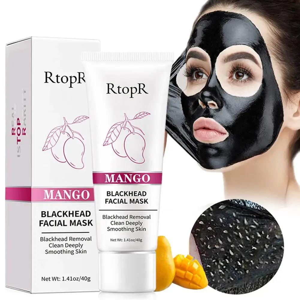 

Mango Blackhead Remover Acne Treatment Nose Oil-control Mud Pore Strip Mask Whitening Cream Peel off Mask Nose Peel Skin Care