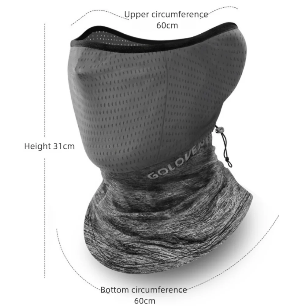 قناع حماية من الأشعة فوق البنفسجية للحماية من أشعة الشمس الرائعة من الحرير الجليدي، وشاح للوجه سريع الجفاف، قناع ركوب الدراجات الممتص للعرق وجيد التهوية