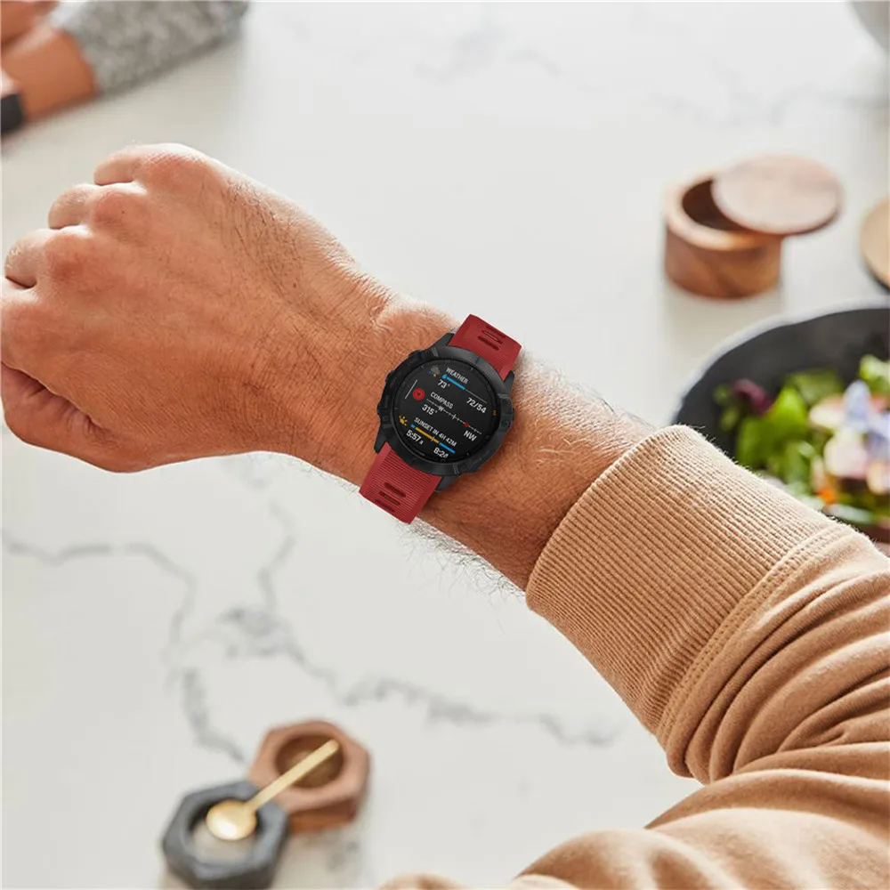 BEHUA QuickFit 26mm 22mm Silikonarmband für Garmin Fenix E 8 7X 7 6 6X/Epix Pro Gen 2 51mm 47mm/Tactix Uhrenarmband Zubehör – Detail 36
