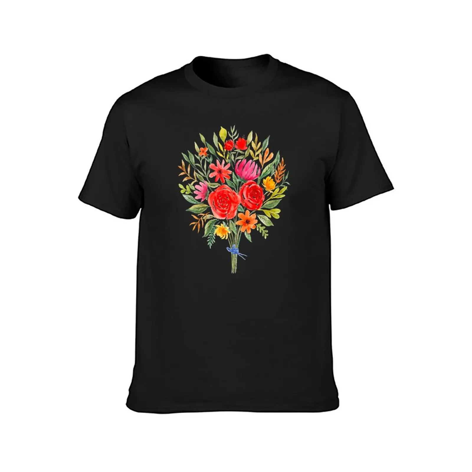 Colorful Watercolor Bouquet T-shirt cute tops vintage clothes funny t shirts for men