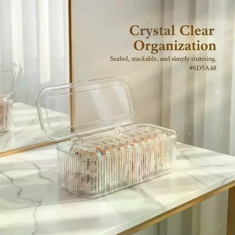 Clear Lipstick Nail Art Storage Box Large Capacity Scratch Resistant Organizer for Desktop Small Items