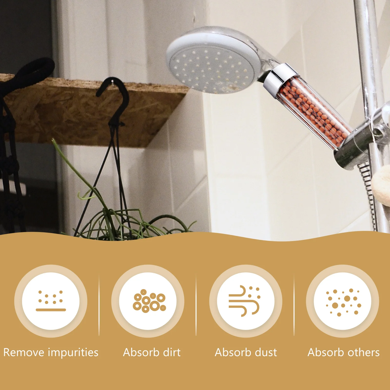 

2Packs Anion Replacement Mineral Beads Balls Shower Water Filter Softener Purify Remove Impurities Skin Hair Care