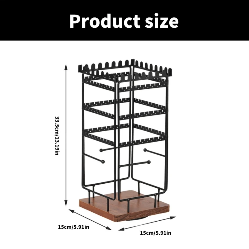 95AB 多層ジュエリーディスプレイスタンド、イヤリングとネックレス用の省スペースラック