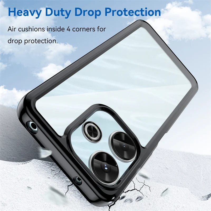 Transparent Colorful TPU Case for Xiaomi Redmi 13 4G 13C 12 5G 12C Protective Cover Frame Funda Coque Capa