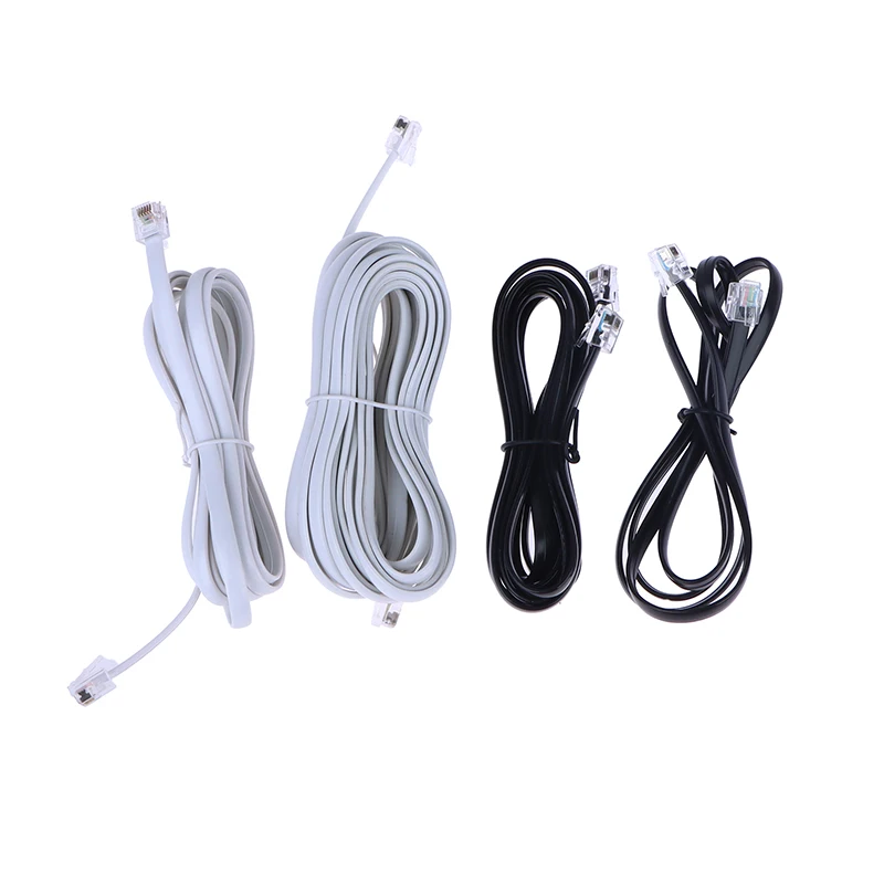 Hot！RJ12 6P6C 1/2/3/5m Data Cable, Male To Male Modular Data Cord Straight Wiring Pinout Telephone Handset Voice Extension Cable
