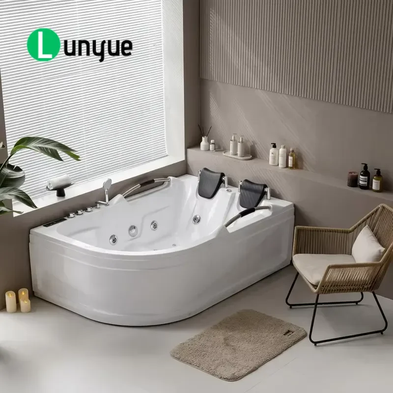 European Acrylic Bathtub with Waterfall and Air Massage System Affordable Home Spa for Bathroom Relaxation