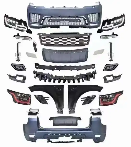 Car Body Kit Upgrade Bumper Front Rear Lip Engine Hood LED Headlights Front Face Bodykit
