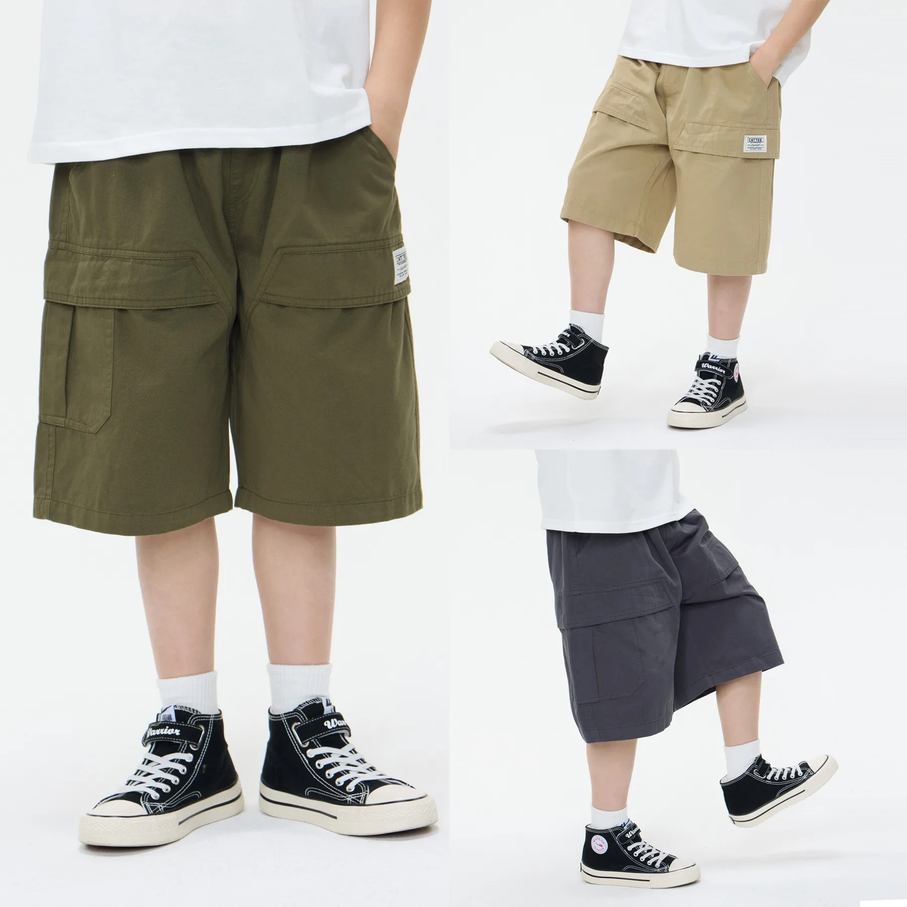 

2025 Summer Children's Clothing New Style Boys' Western-style Labeled Five Quarter Pants Child Labor Shorts Casual Versatile