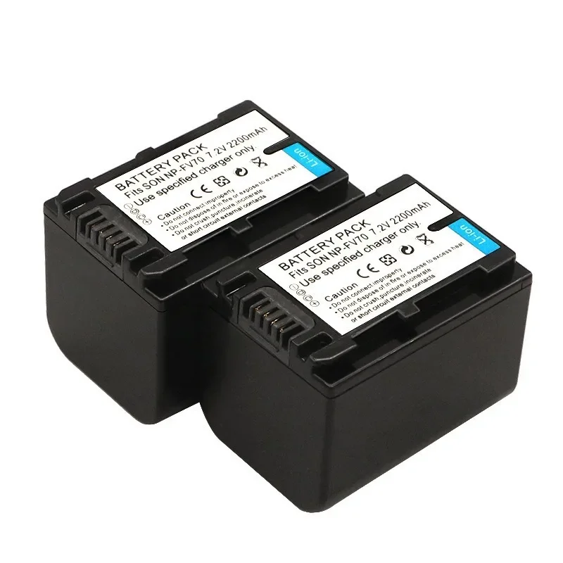 NP-FV70 Battery 7.2V 2200mAh Rechargeable Batteries and Charger for Sony FDR-AX40 DEV-30 Camera Battery