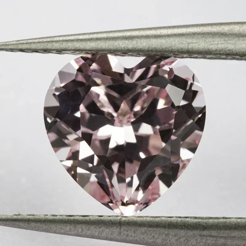 

Lab Grown Sapphire Loose Stone Heart Shape Sakura Pink Color VVS1 Charms Beads for Jewelry Making Selectable AGL Certificate