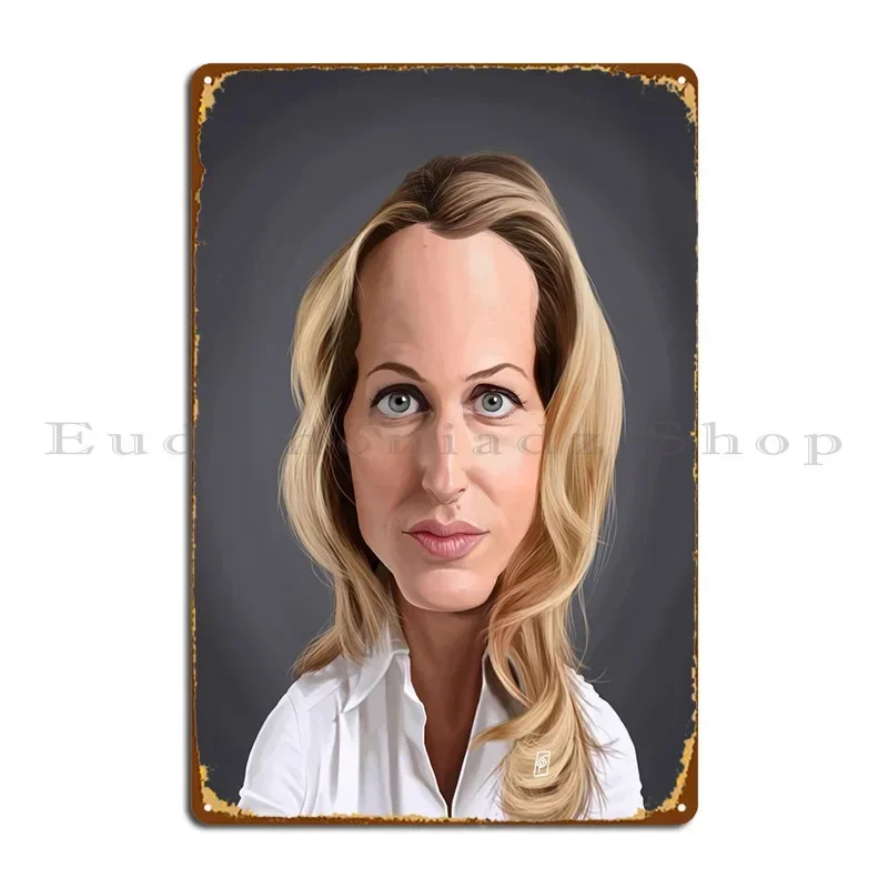 Gillian Anderson Metal Plaque Create Wall Mural Wall Decor Printed Party Plates Tin Sign Poster