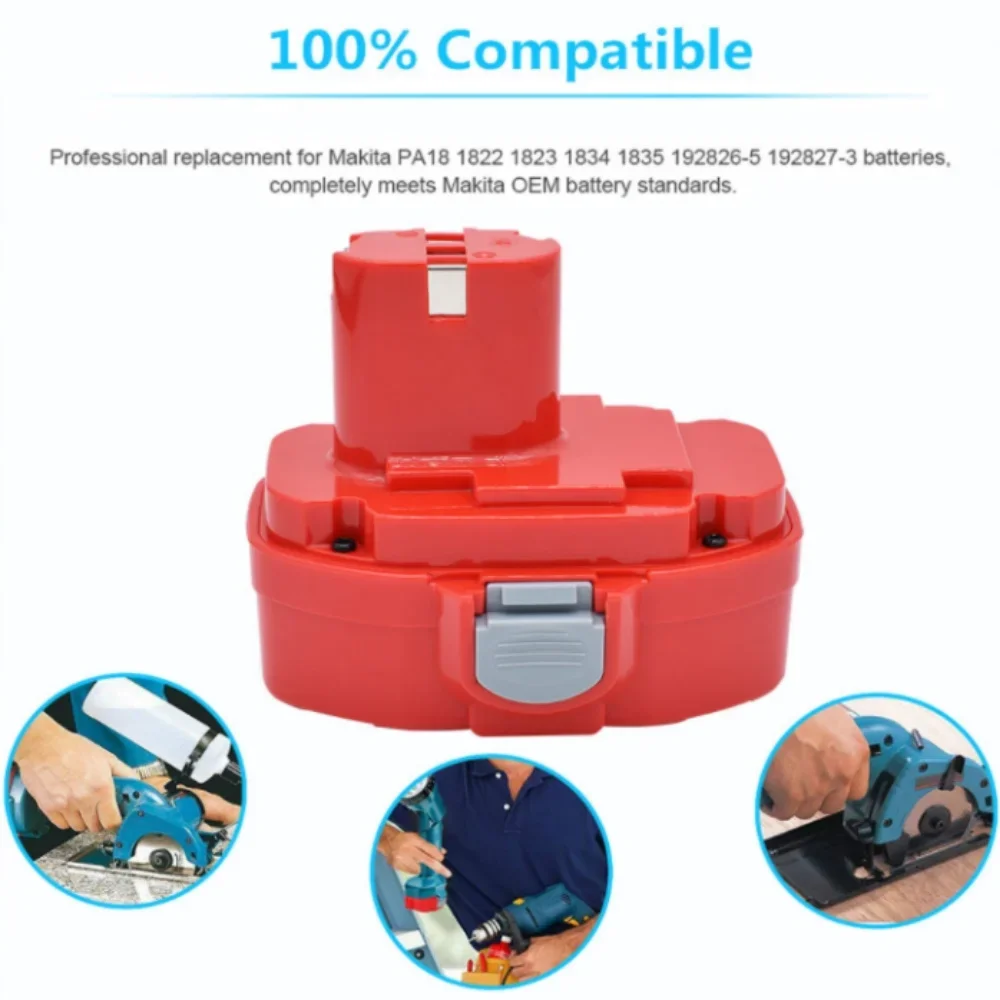 PA18 18 V 4800Ah Hohe Kapazität Batterie Für Makita 1822 1823 1835 6391D 6343D 4334D 8443D UB181D ML183 192826-5 18 V Werkzeug