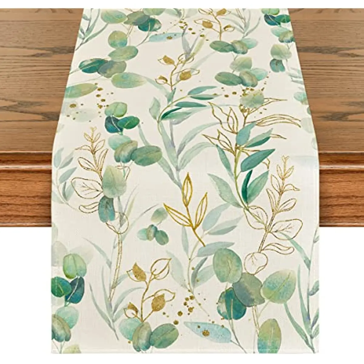 Summer Eucalyptus Leaves Table Runner Seasonal Spring Kitchen Dining Table Tablecloth Decoration for Home Party Wedding Decor