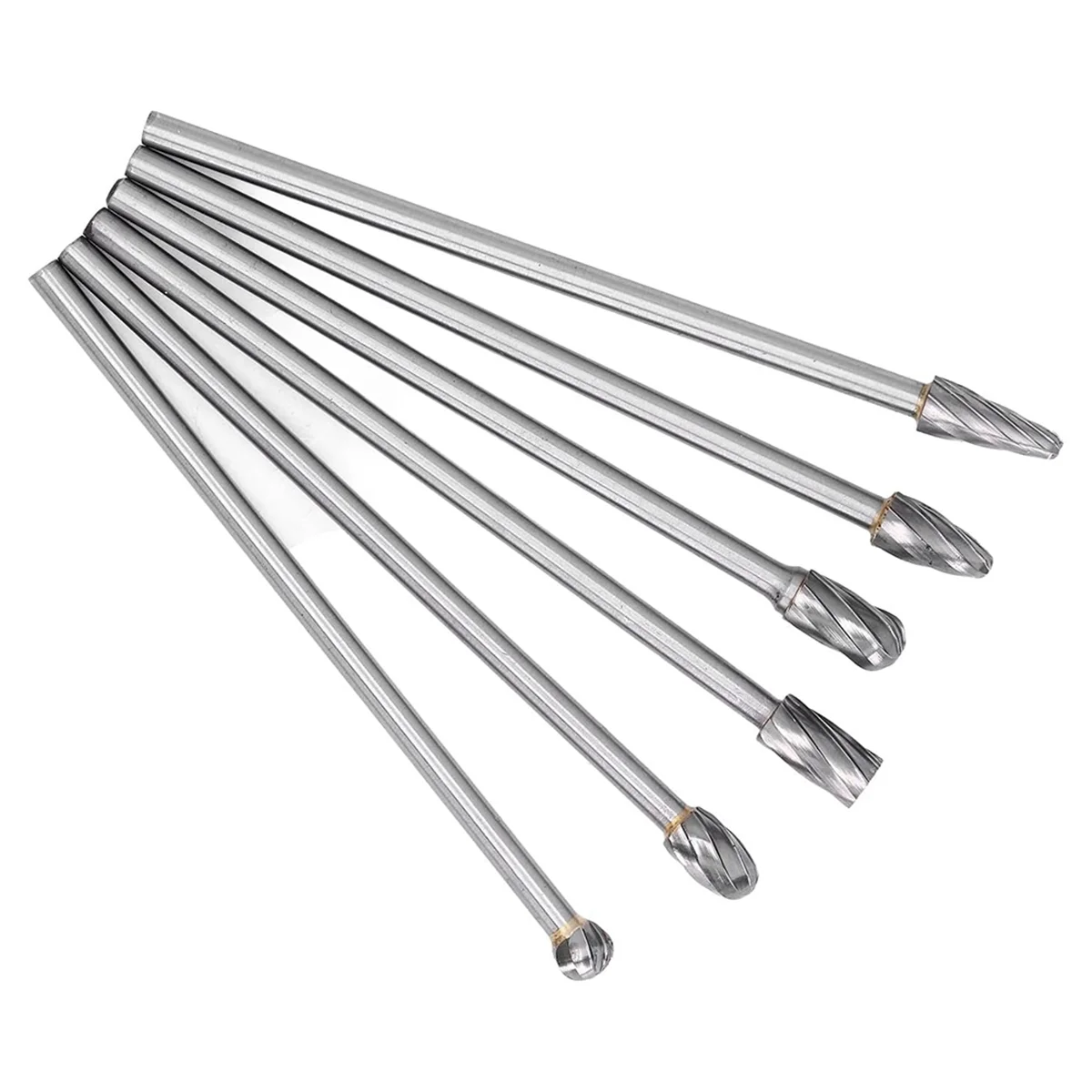 6pcs Tungsten Carbide Burrs Set, Cylinder- Porting Kit, Solid Rotate Grinding Tools for Woodworking Drilling Carving