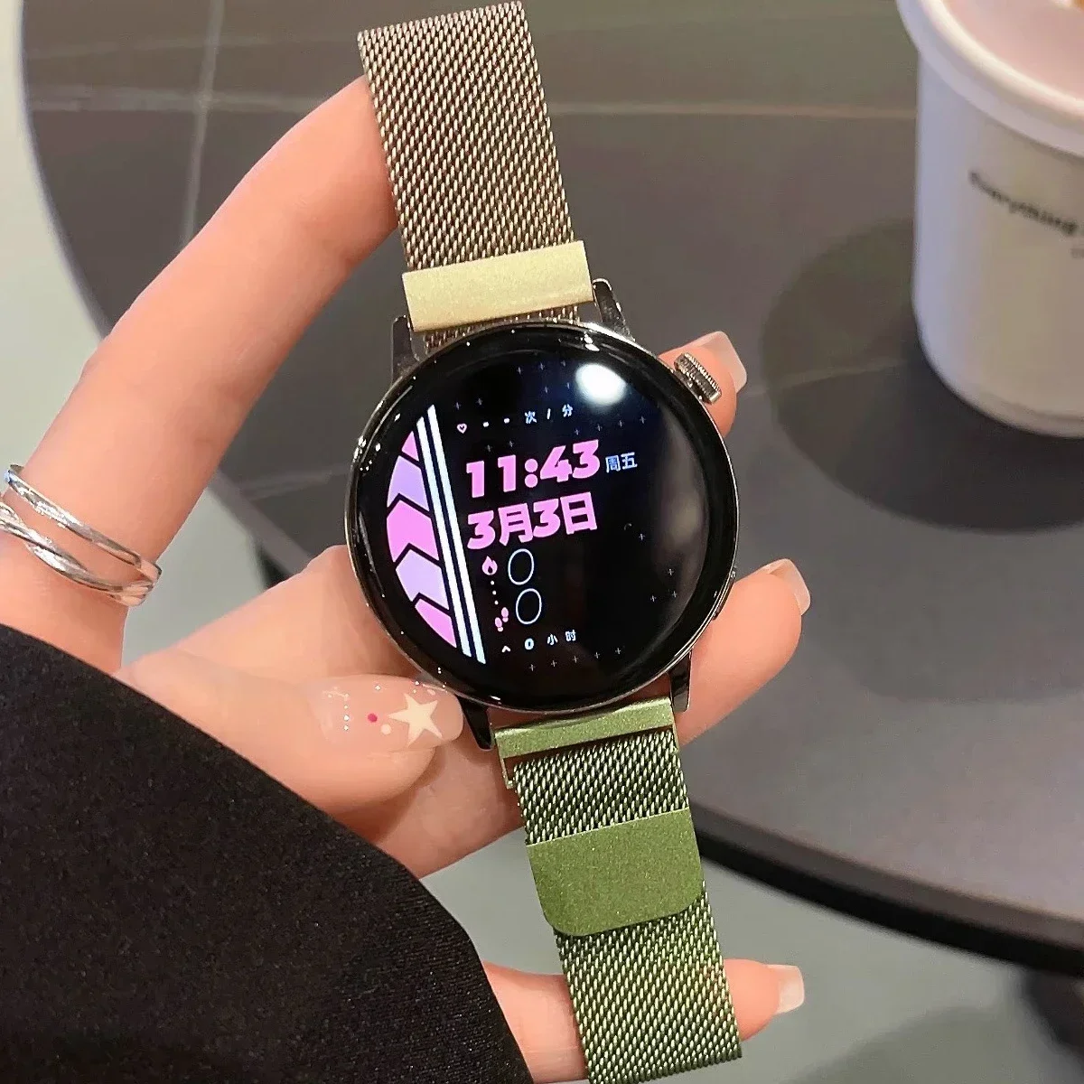 Anello Milanese per Samsung Galaxy watch 6 5 4 Classic 20MM 22mm bracciale in metallo Amazfit Bip 5/Bip3 pro/Balance/GTS/GTR 4-3-2 cinturino