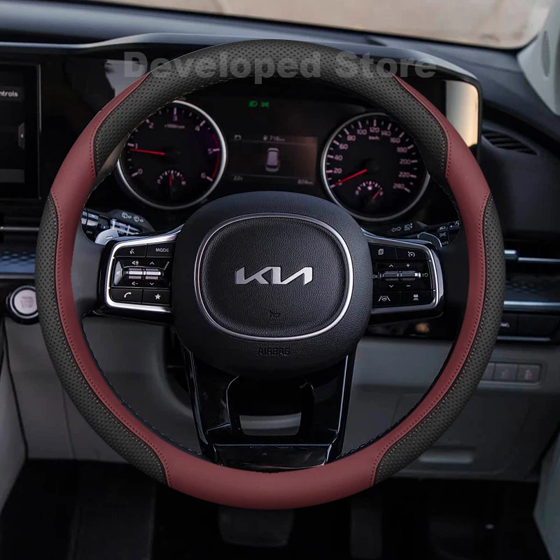 Car Steering Wheel Cover For Kia Carnival 2014-2025 2026 XCEED Sorento 2021-2023 2024 Leather Auto interior Accessories