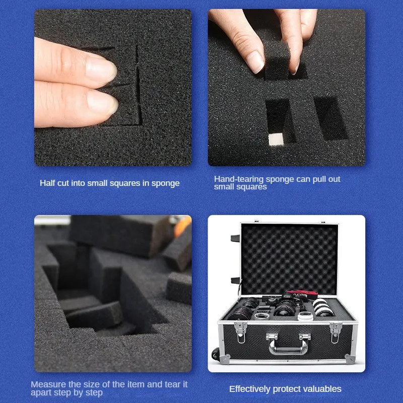 High Density Cutting Toolbox Foam Pick Pluck Foam Insert Precorted Shadow Foams For Hard Case Pre-Cut Shockproof Sponge Cushion