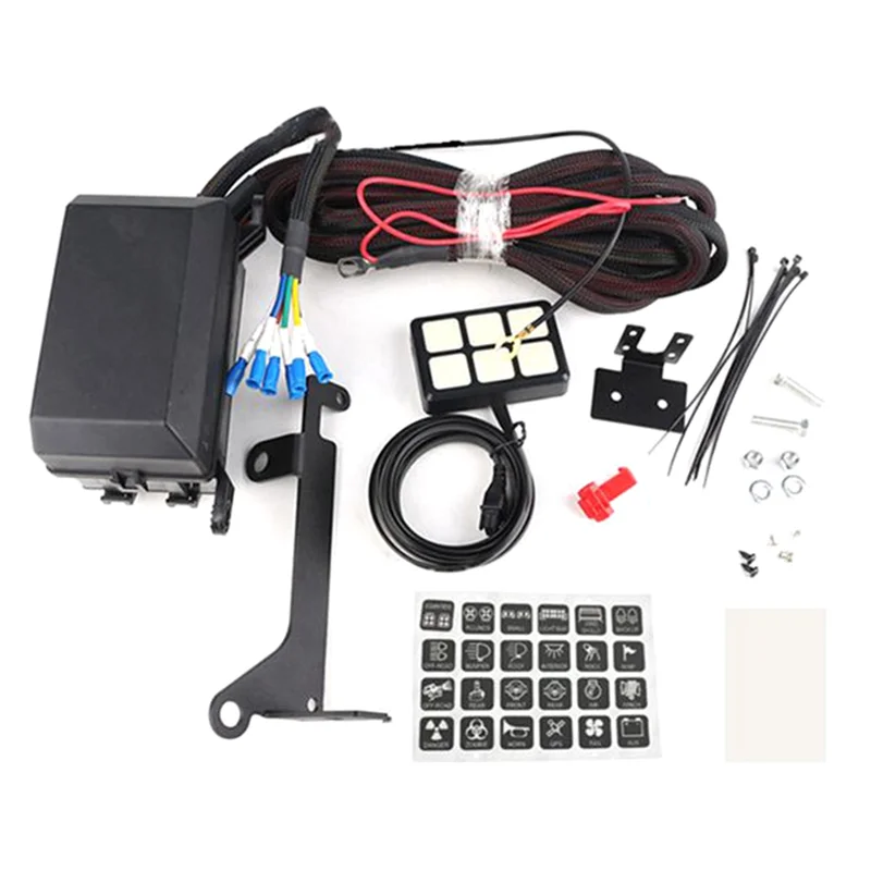 

Car 6 Gang Switch Panel Relay System Circuit Control Box For Jeep Wrangler Boat Auto Parts