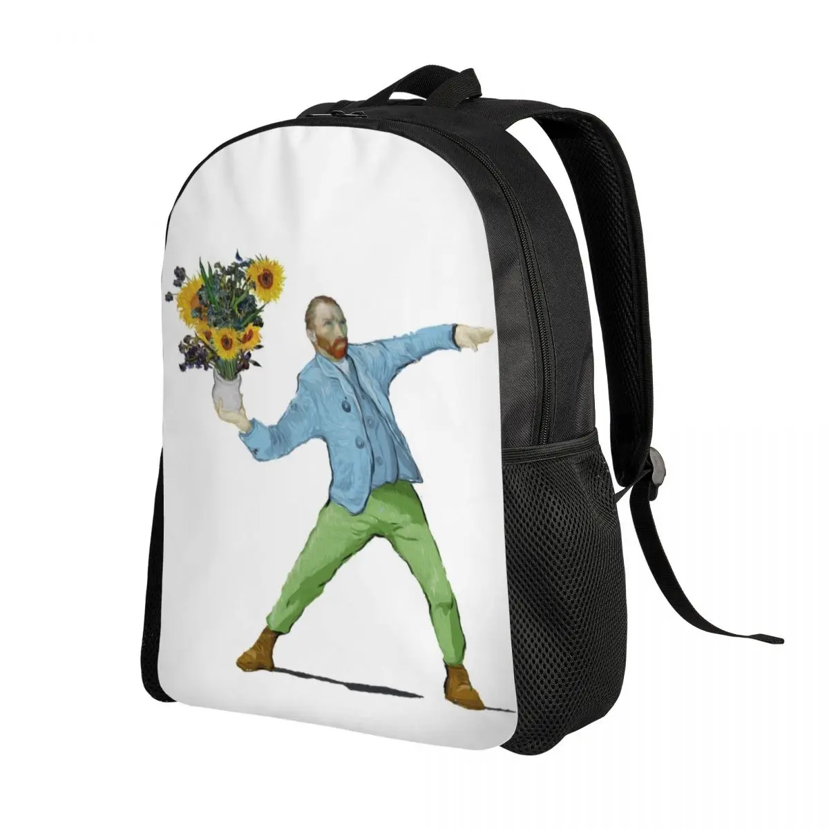 Mochila de viaje con pintura de girasoles para hombres y mujeres, bolsa de libros para computadora portátil, bolsas de día para estudiantes universitarios, Vincent Van Gogh