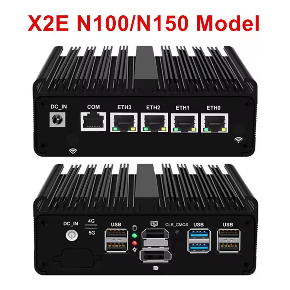 Topton pfSense routeur souple pare-feu N5105 N150 N100 4x i226-V 2.5G LAN NVMe Barebone Mini PC sans ventilateur HDMI2.0 DP AES-NI OPNsense