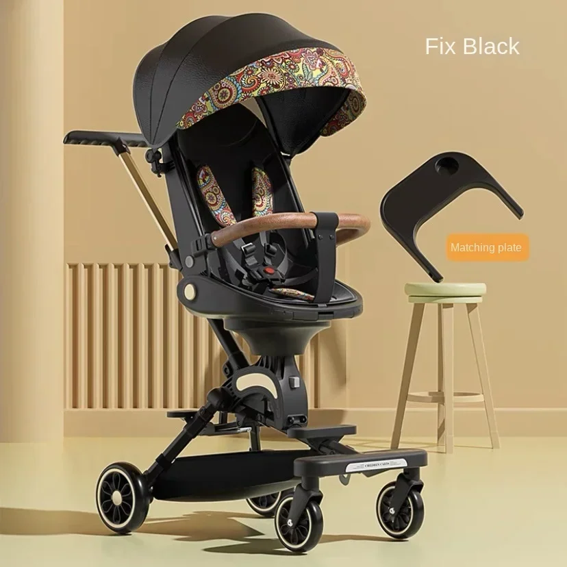 Baby Stoller Can Lie and Sit 0-3 Years Old  High Landscape Light and Foldable Two-way Baby Stroller Carry on Travel Stroller