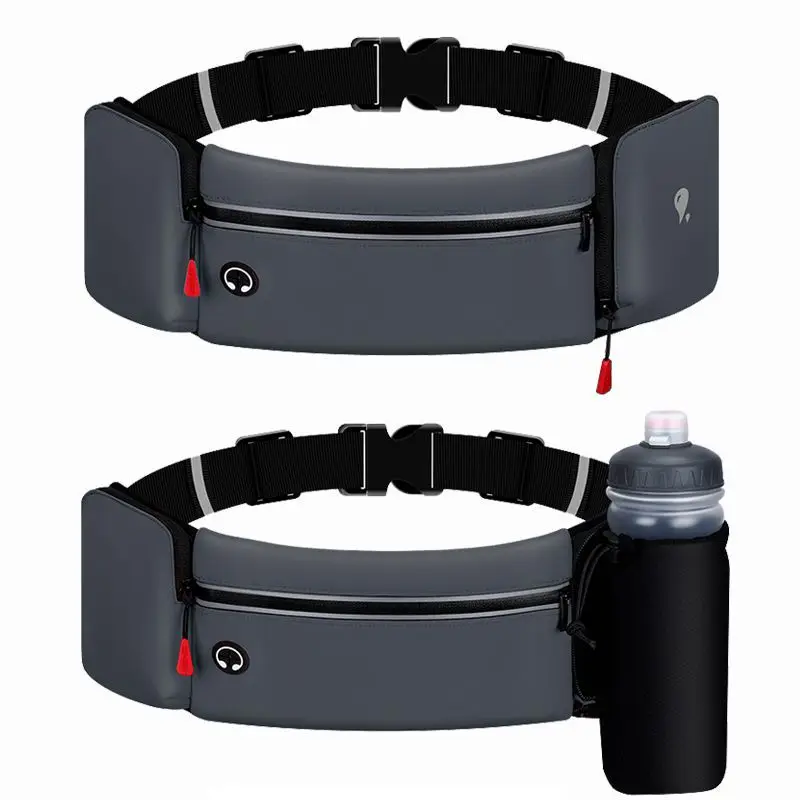 Zipper Pocket Running Bags Men Women Outdoor Sports Fitness Phone Cards Storage Waist Pack With Water Bittle Holder