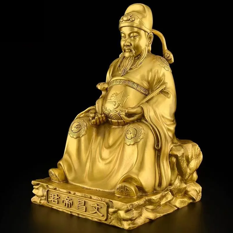 HYS brass Wenchang Emperor statue ornament Wenchang Star bronze statue Wenquxing offering home study desktop living room display