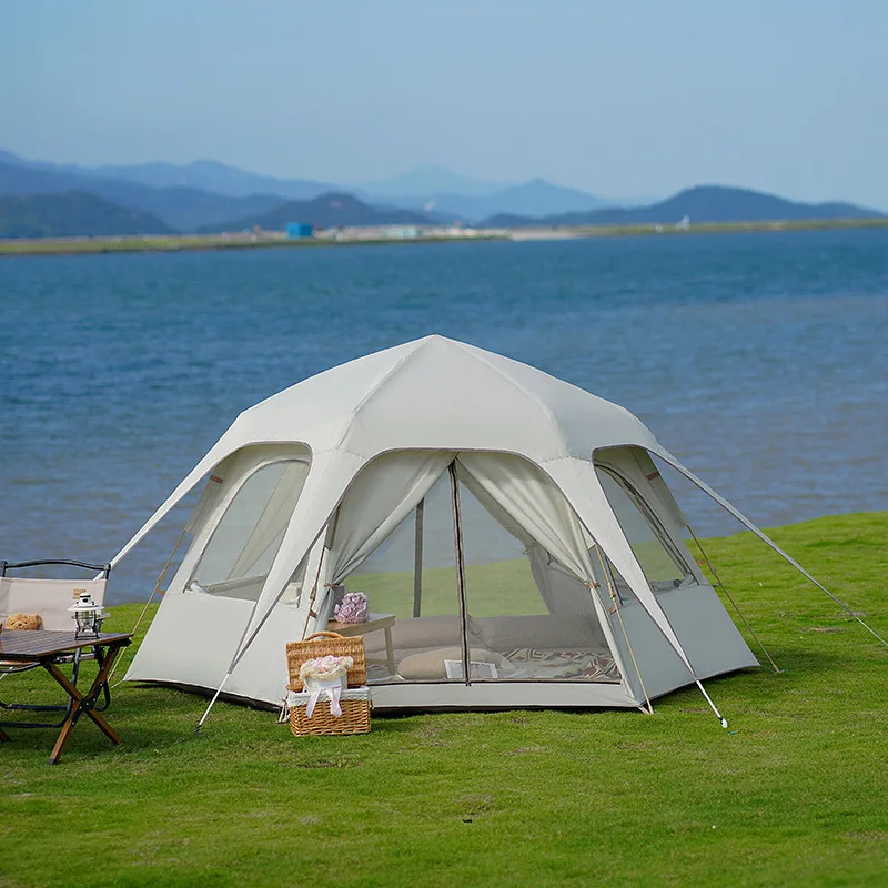 휴대용 접이식 야외 캠핑 유르트 서커스 텐트 자동 방수 강화 캠핑 반구형 텐트