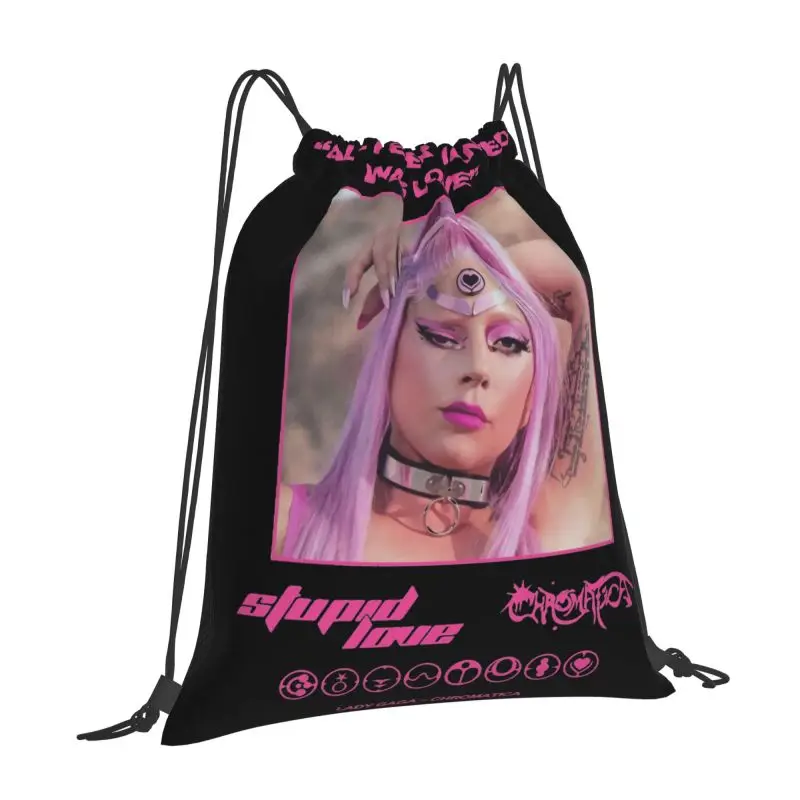 Lady Love Tour Gaga Born Way Stupid Bootleg Drawstring Bags Gym Bag Vintage New Style Personalised Multi-function