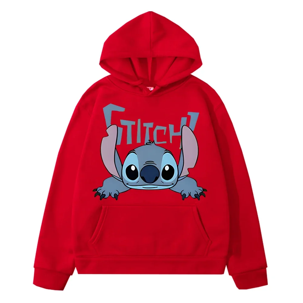 Disney Casual Hoodies Fleece Sweatshirt  boys Pullover y2k sudadera Stitch disney print  Anime hoodie Jacket kids clothes girls